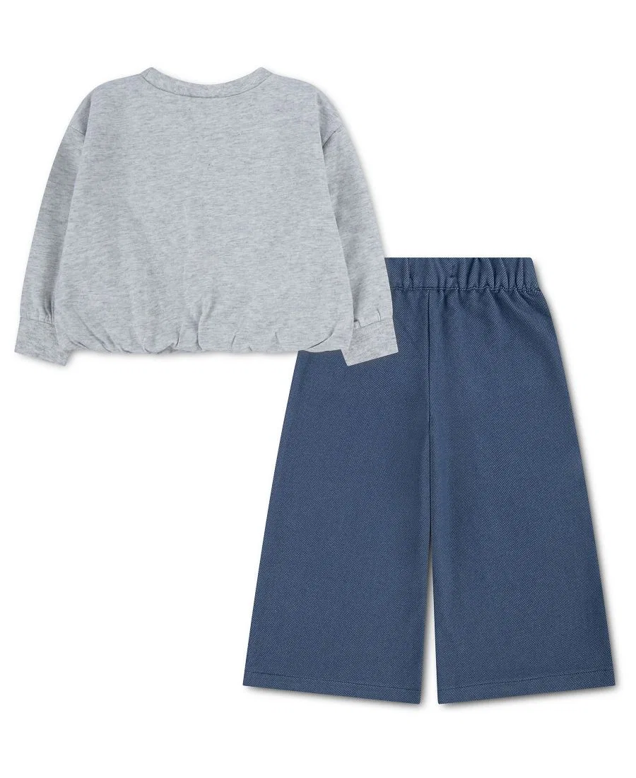 Комплект из свитшота и широких брюк с графическим принтом Levi's, Light Gray Heather — фото 2
