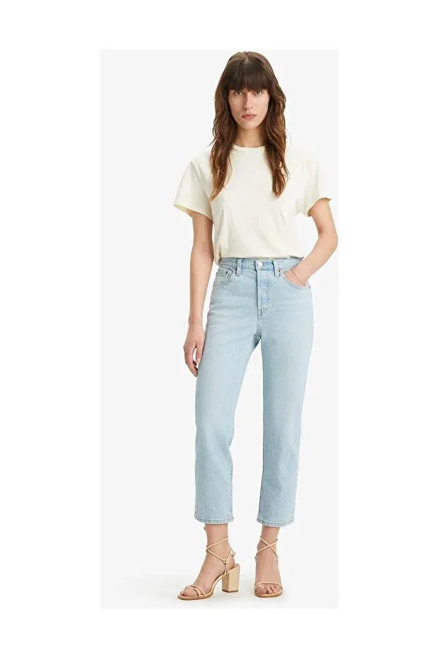 Женские джинсы прямого кроя 501 crop Levi'S, Light Indigo - Worn In
