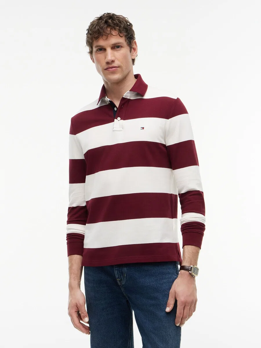 Футболка TOMMY HILFIGER темно-красного цвета — фото 2