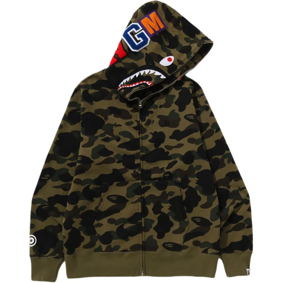Детский худи с капюшоном, с принтом, 1ST CAMO, A BATHING APE, Green