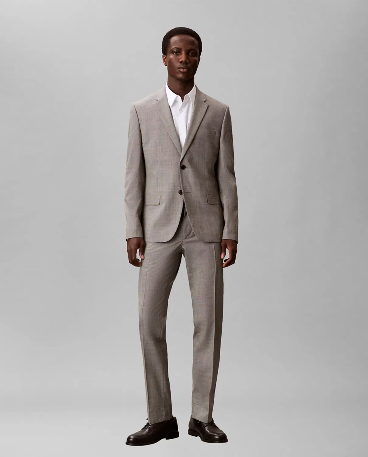 Мужские классические брюки из шерсти Houndstooth Calvin Klein, Белый