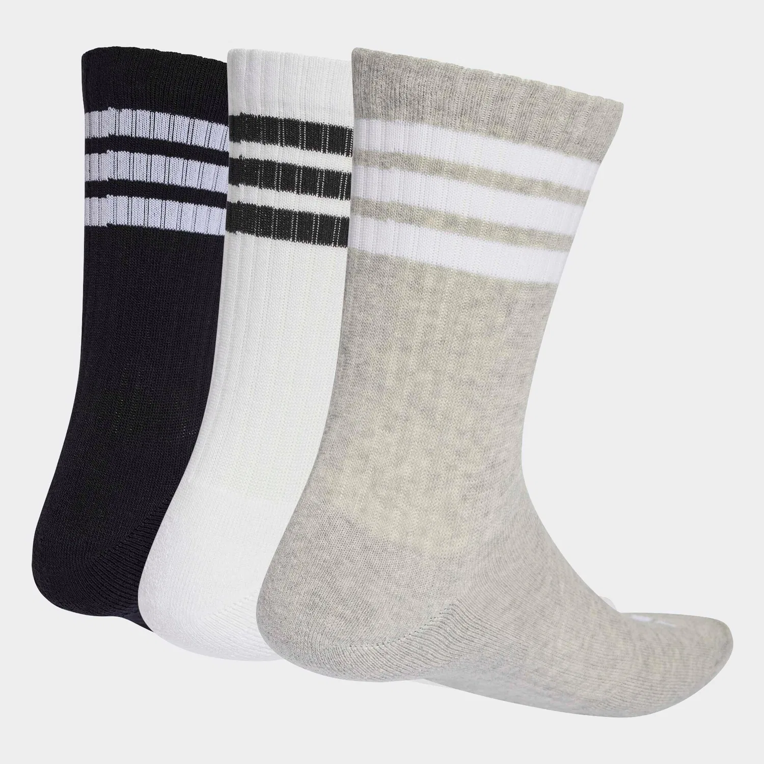 Женские носки с тремя полосками и мягкой подкладкой Adidas Performance, Medium Grey Heather/White/Black — фото 2