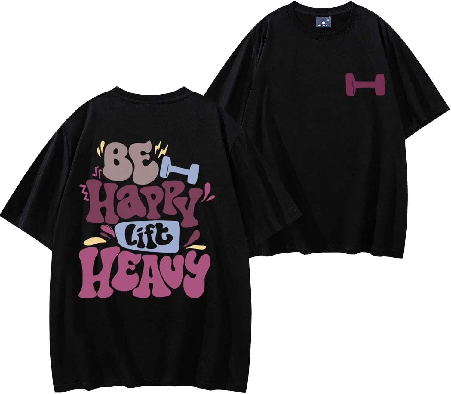 Футболка с принтом Be Happys Lift Heavys, Black