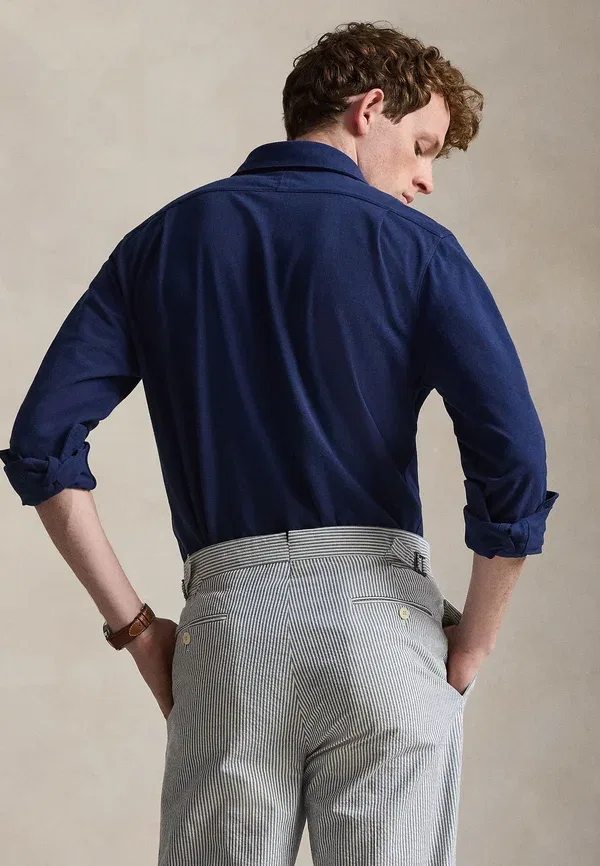 Рубашка хлопковая Featherweight shirt, Polo Ralph Lauren, dark blue, темно-синий — фото 3