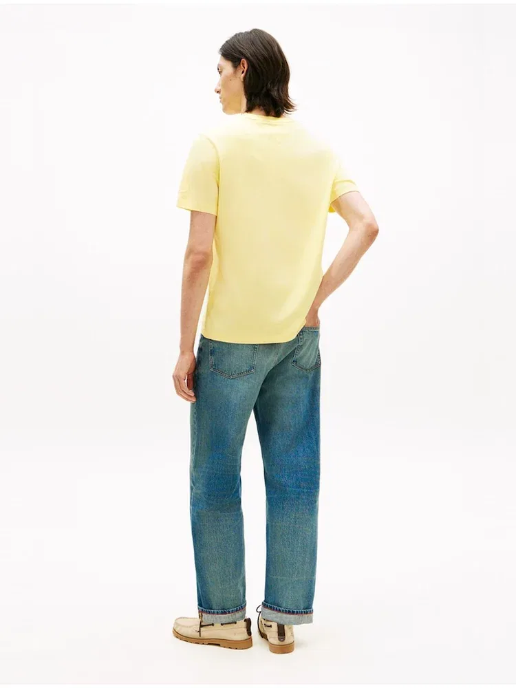 Футболка классическая солидная T12G1TPO110MT1ZF0 TOMMY HILFIGER, Lemon — фото 3