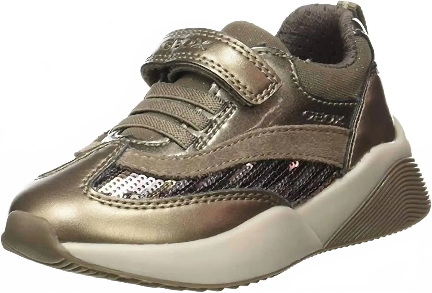 Детские кроссовки низкие дышащие Geox Sinead Sneakers, Dark Gold
