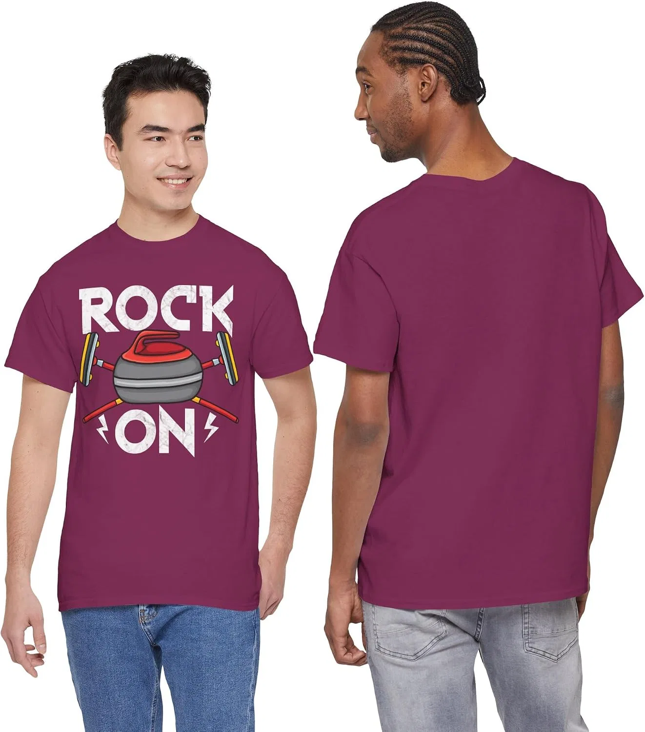 Женская футболка с принтом Rock On, ягодный — фото 3