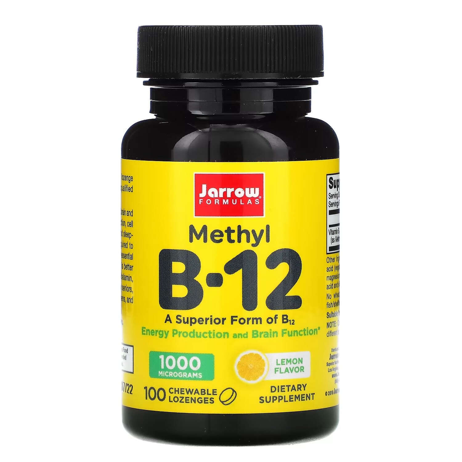 

Jarrow Formulas метил B12 лимон 1000 мкг, 100 жевательных пастилок