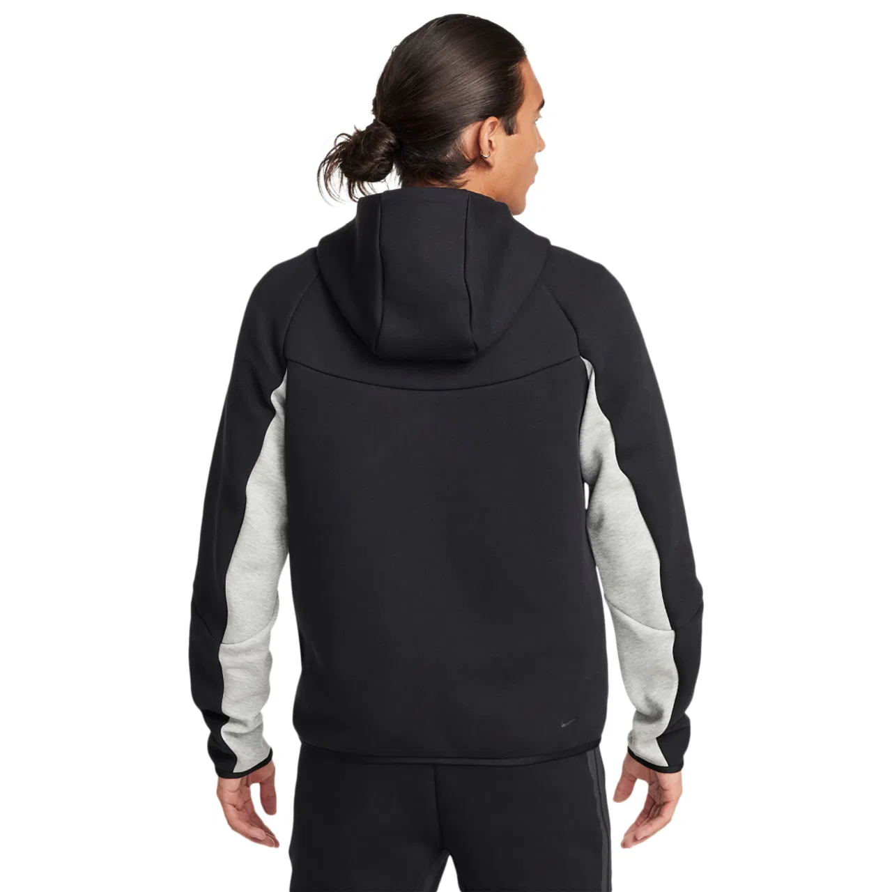 Мужское худи Nike Tech Fleece Full-Zip Windrunner, черный/серый — фото 2