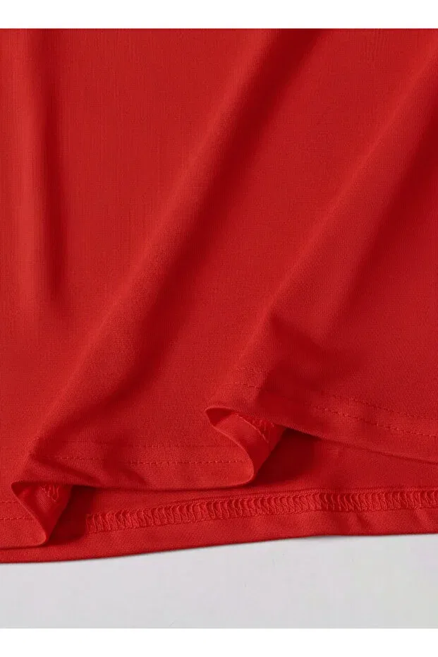 Детская футболка с принтом для девочек Y2K Aesthetic Denim Star Let'S Wear, Red — фото 4