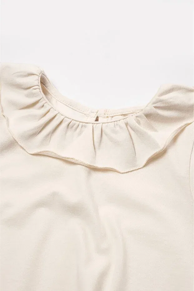 Детская футболка для девочек хлопковая Basics Vauva, Nude Color — фото 2