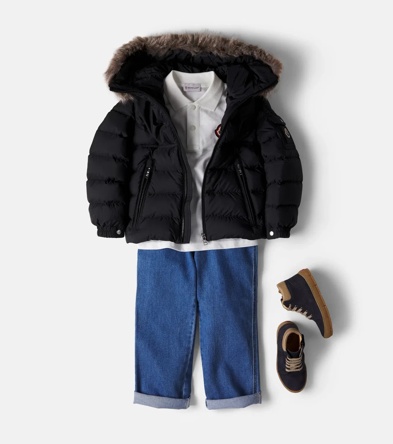 Поло из пике Moncler Enfant, белый — фото 2