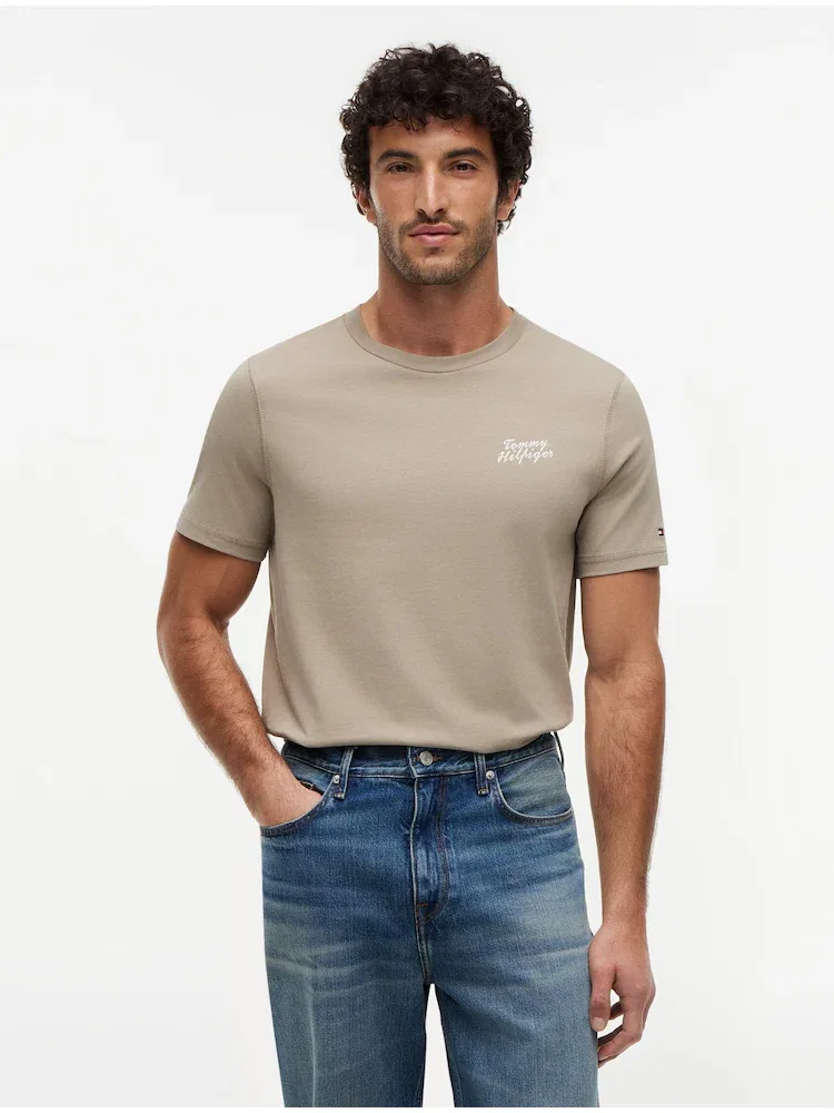 Футболка с принтом Palm Photo TOMMY HILFIGER, Beige