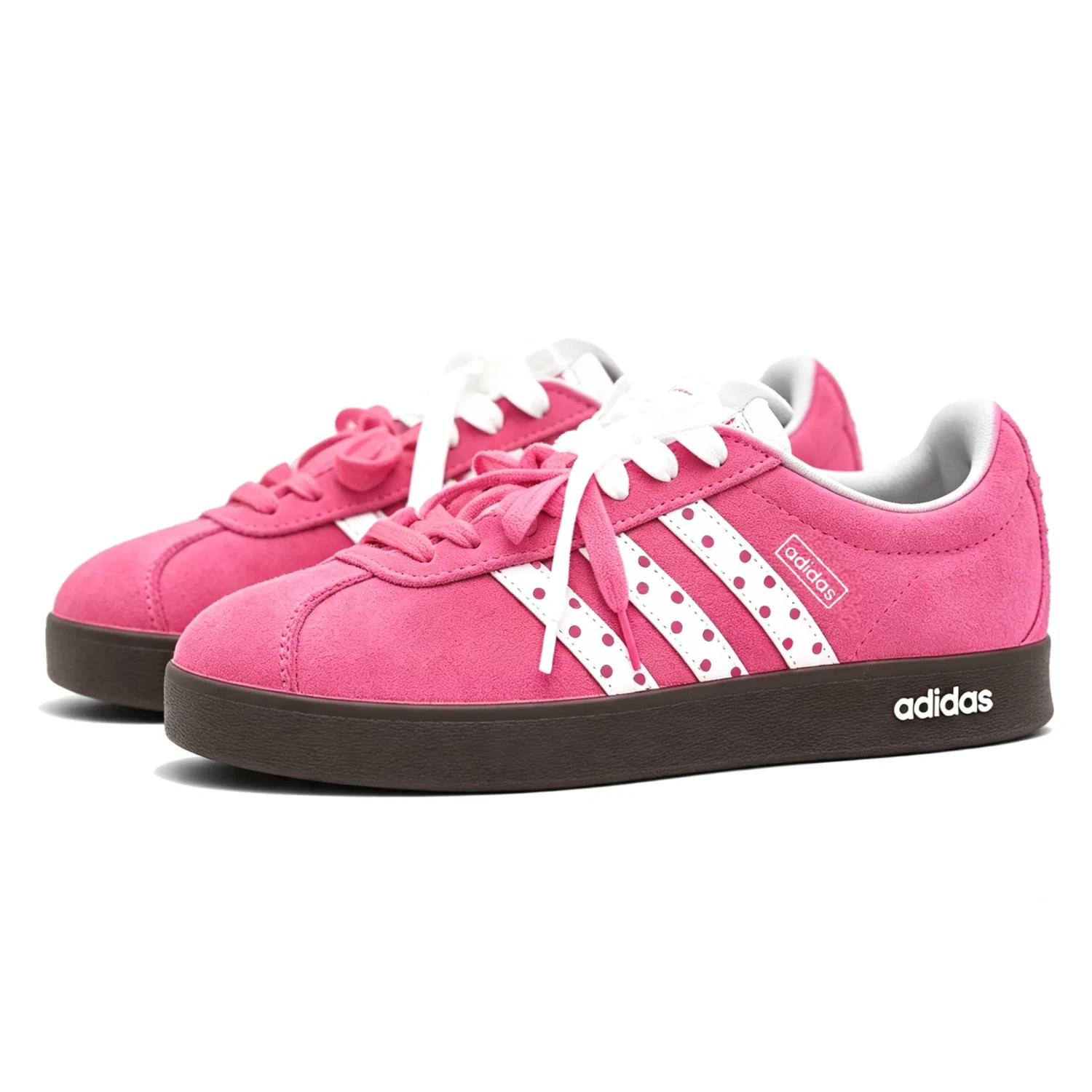 Детские кроссовки с принтом в горошек VL Court 2.0 German Army Adidas, Pink Polka Dot — фото 4