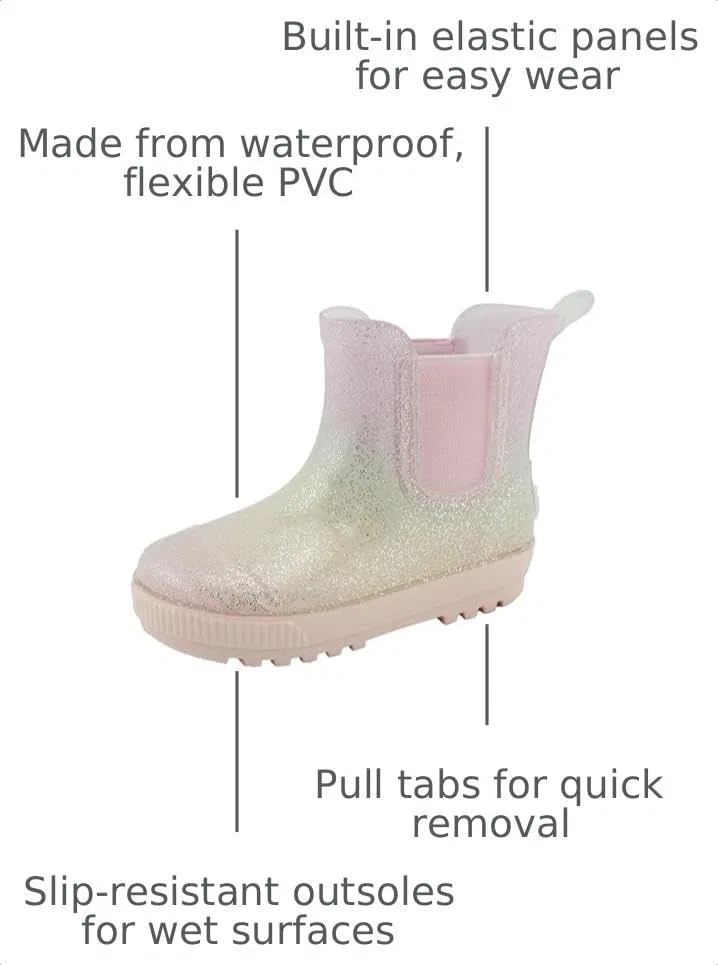 Детские резиновые сапоги Chelsea с принтом BEARPAW, Pastel Ombre Glitter — фото 3