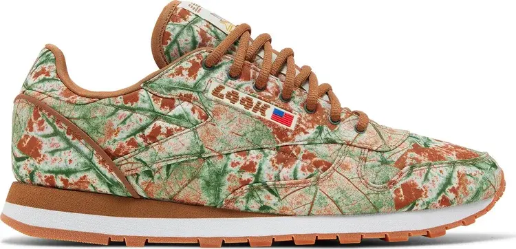 

Кроссовки lqqk studios x classic leather 'leaf camo' Reebok, коричневый, Коричневый;серый, Кроссовки lqqk studios x classic leather 'leaf camo' Reebok, коричневый