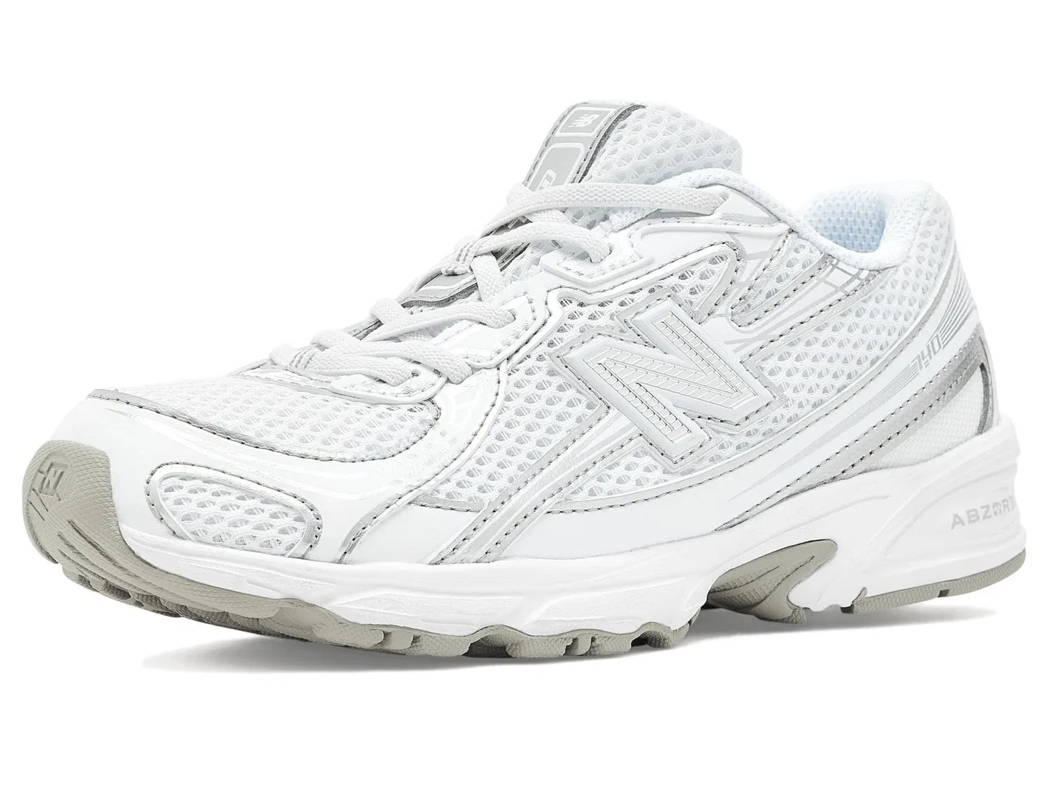 Кроссовки 740 Bungee Lace (для маленьких детей) New Balance Kids, White/Silver Metallic — фото 2