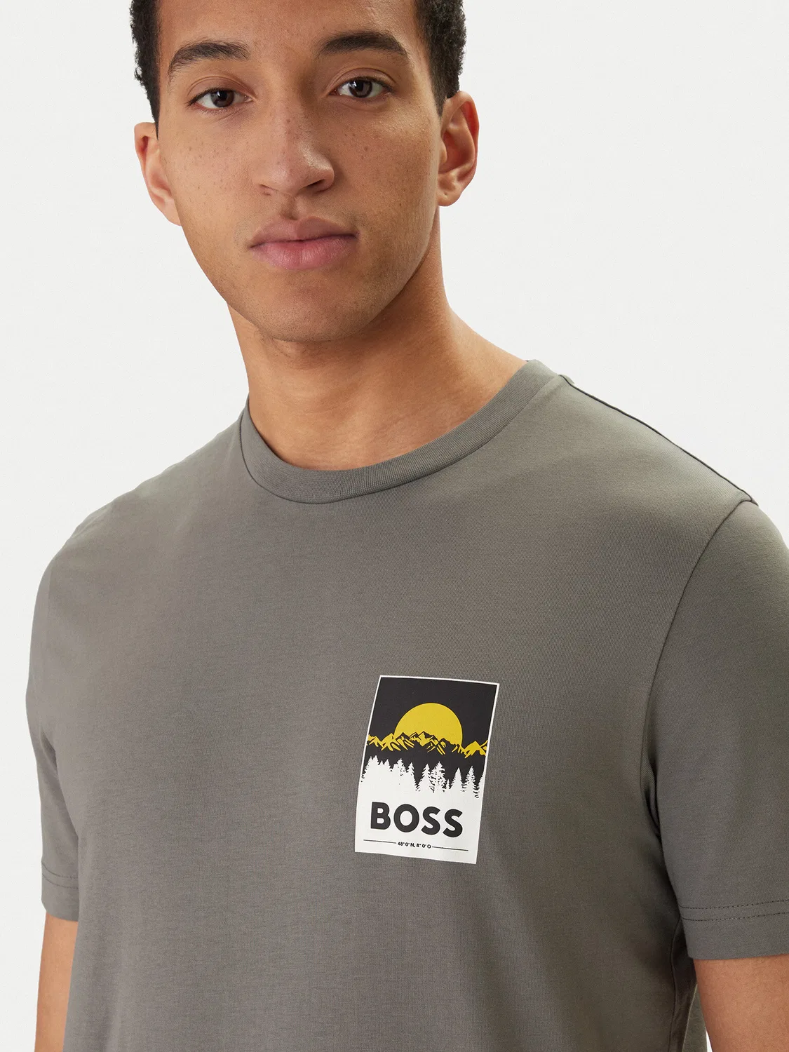 Мужская футболка стандартного кроя Plain Boss, серый — фото 4