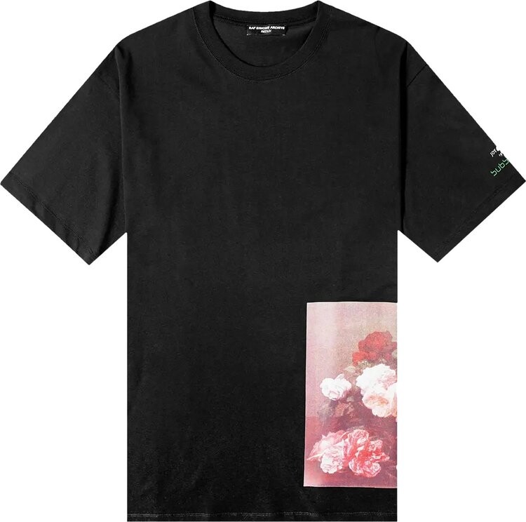 

Футболка Raf Simons Redux Large Short-Sleeve T-Shirt With Flower Print 'Black', черный