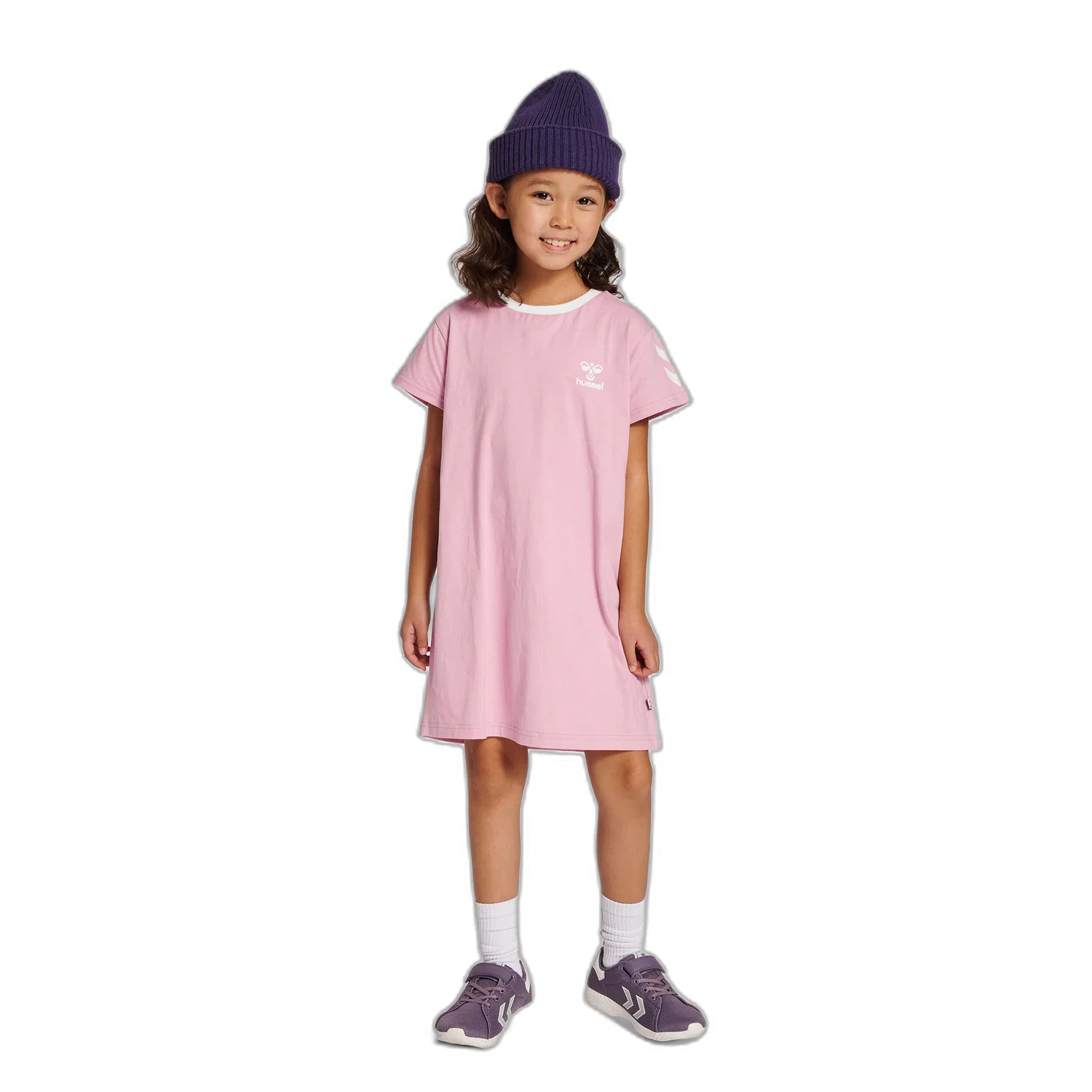 Детское платье-футболка с коротким рукавом hmlMILLE T-Shirt Dress Hummel, Rosa — фото 3