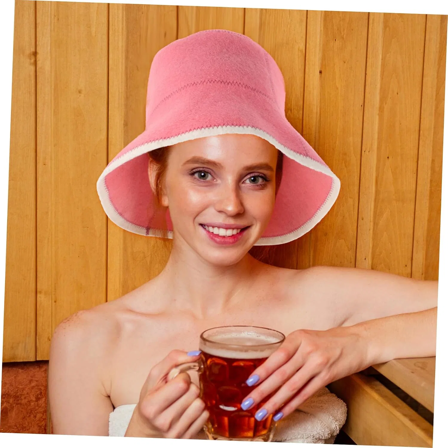 Шапочка для душа из войлока Ipetboom, 29x29x18 см, Pink — фото 4
