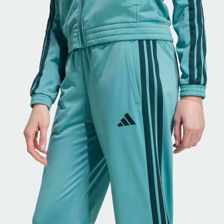 Спортивные штаны с 3 полосами и кнопками Iconic 3-Stripes Snap Track Pants adidas, Зеленый — фото 4