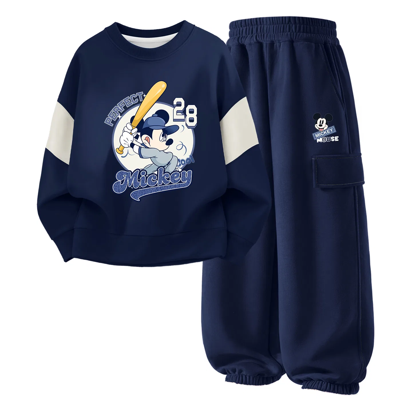 Детский спортивный комплект с принтом Mickey Mouse Disney, Di Star Geeki Pudding Blue+Di Round Logo Mickey Mouse K Gray — фото 4