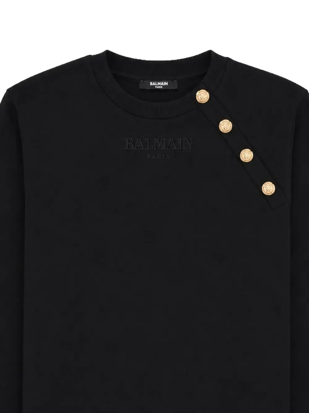Толстовка с декоративными пуговицами Balmain Kids, черный — фото 2