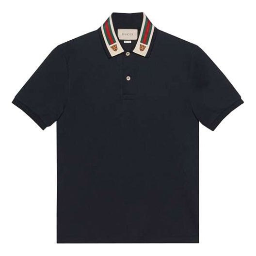 

Футболка stripe short sleeve polo shirts 'navy blue' Gucci, синий
