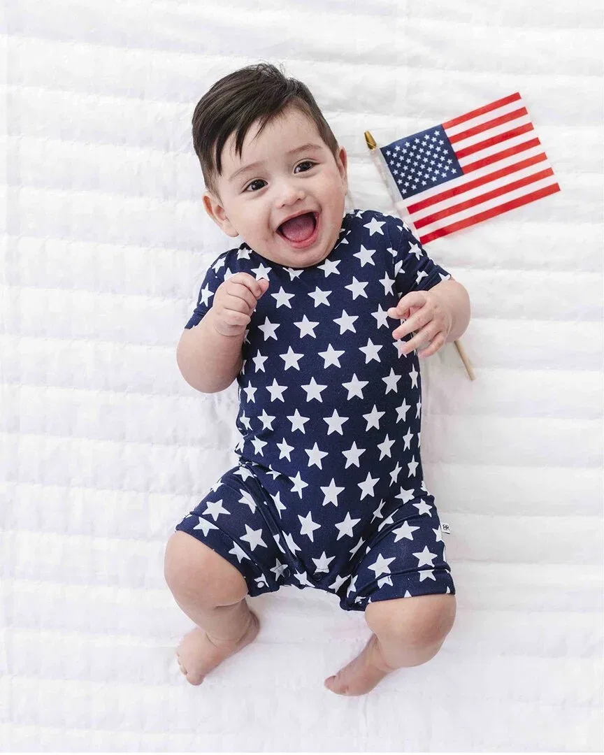 Детский боди-комбинезон с коротким рукавом Navy Star Bums & Roses, мультиколор