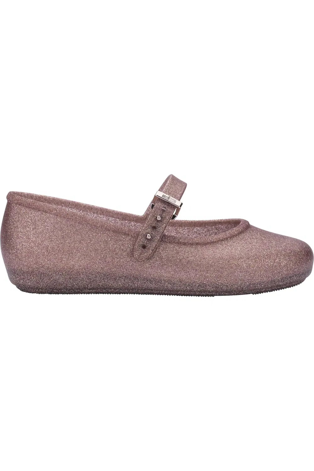 Детские туфли балетки водонепроницаемые Soft Ballerina Mary Jane Flat Mini Melissa, Dark Pink Glitter — фото 2