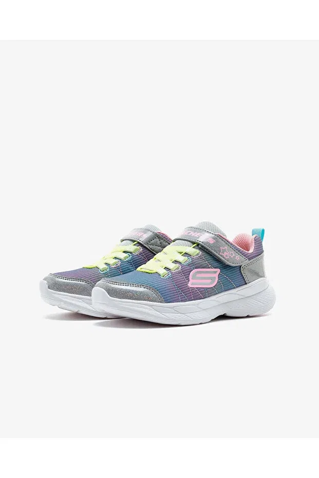 Детские спортивные туфли для девочек на липучке Snap Sprints 2.0 - Stars Away Skechers, Gray — фото 3