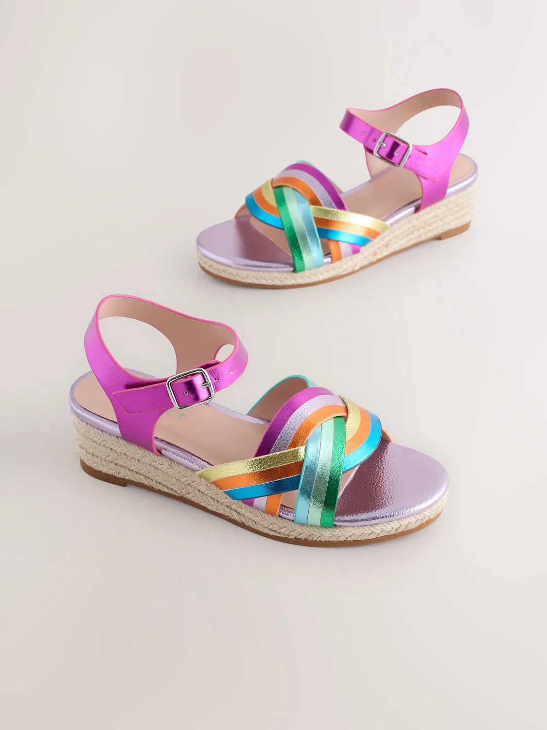 Сандалии на танкетке Woven Heeled Wedge Next, Rainbow