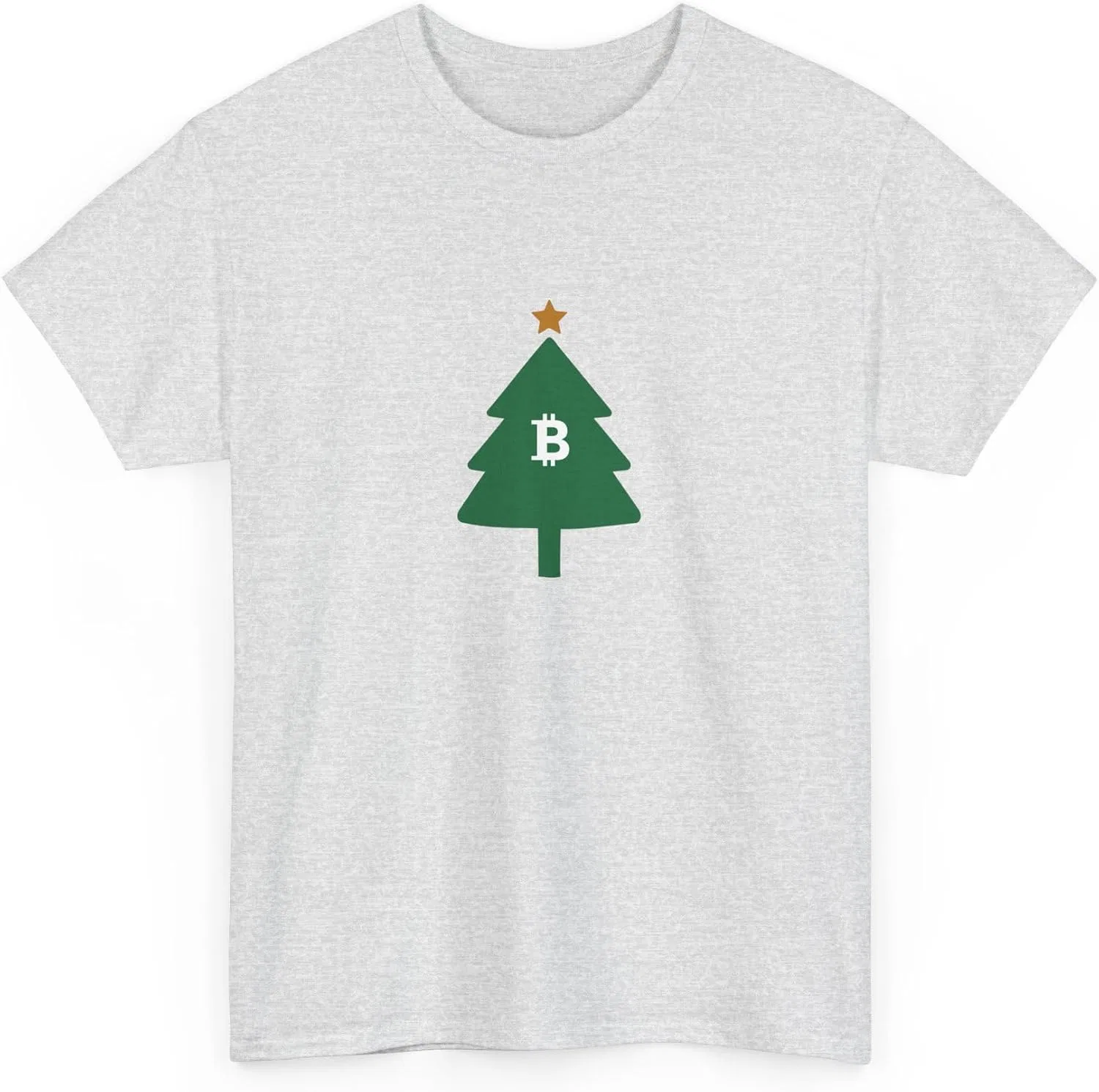 Футболка с принтом Christmas Tree Bitcoin Gildan, Ash