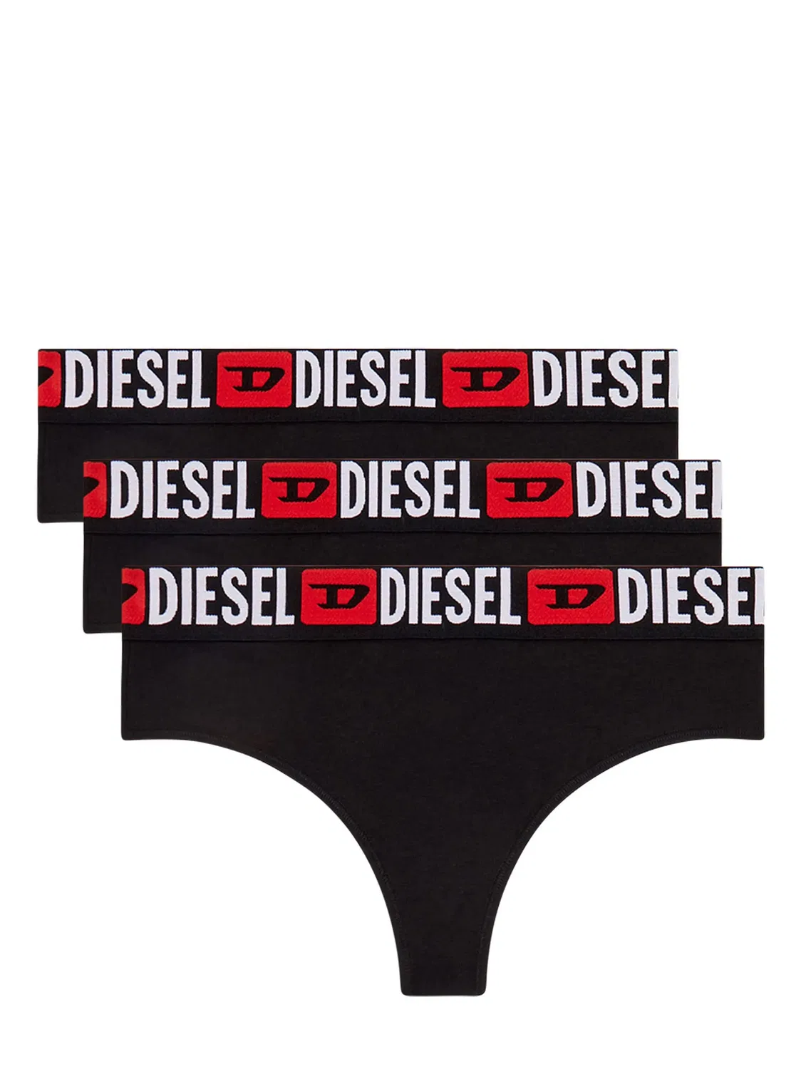 Diesel Стринги Ufst-Stars - черные, набор 3