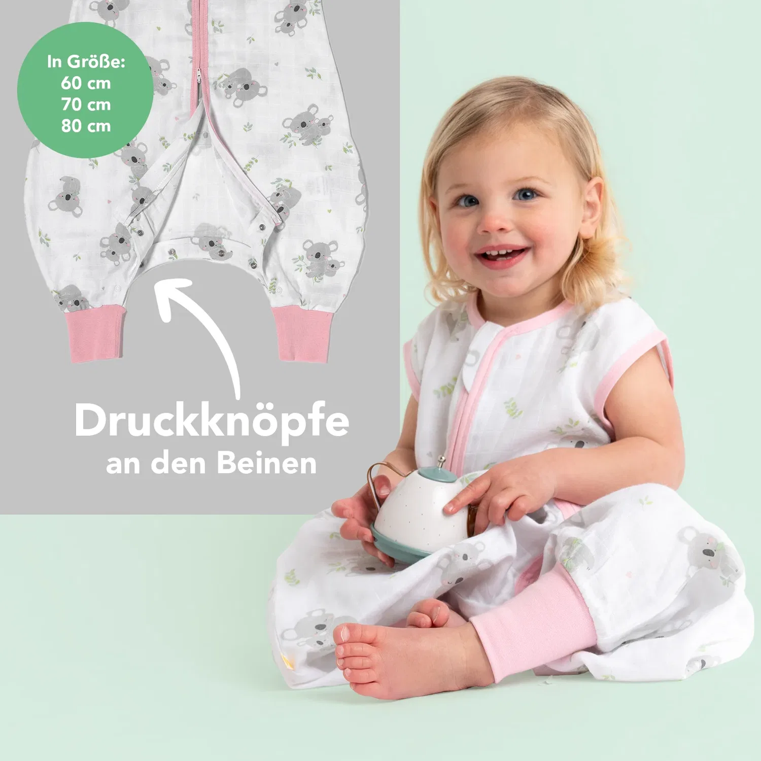 Спальный мешок с ножками 0.5 TOG Schlummersack, розово-белый — фото 2