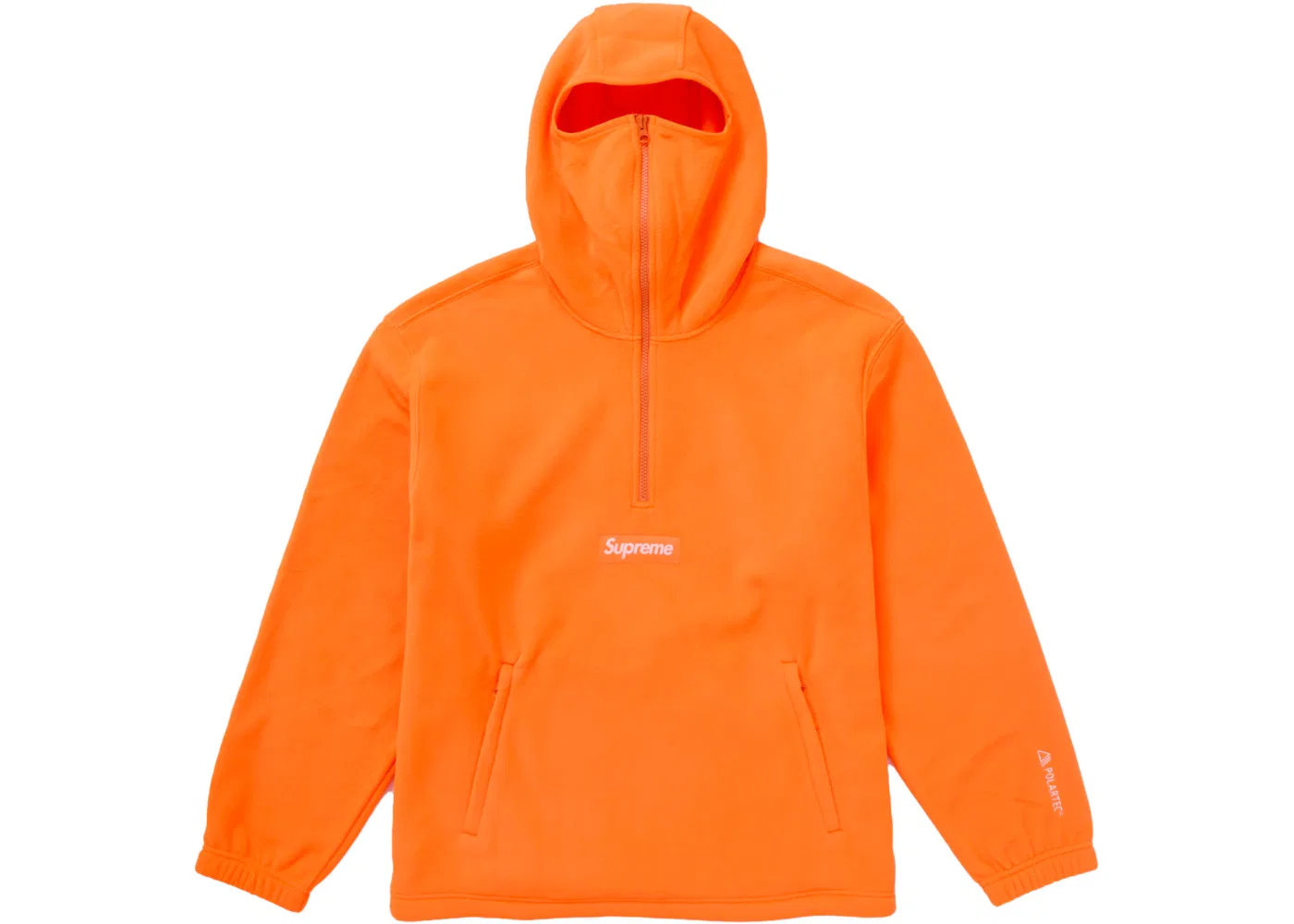 Мужской свитшот с капюшоном на молнии Supreme Polartec Facemask Half Zip Hooded Sweatshirt (FW24) Supreme, Orange