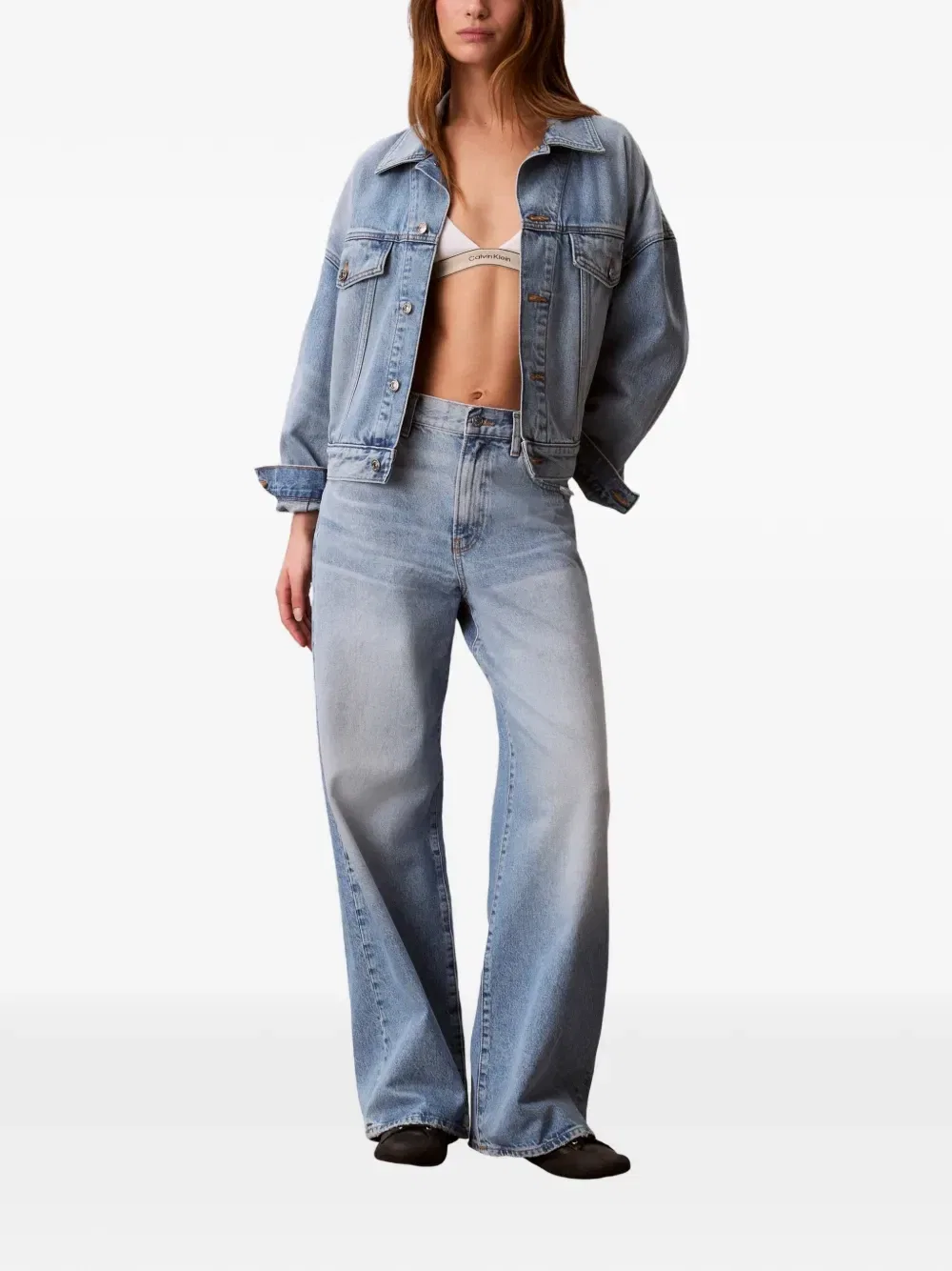 Джинсовая куртка с логотипом-нашивкой Calvin Klein, синий — фото 2