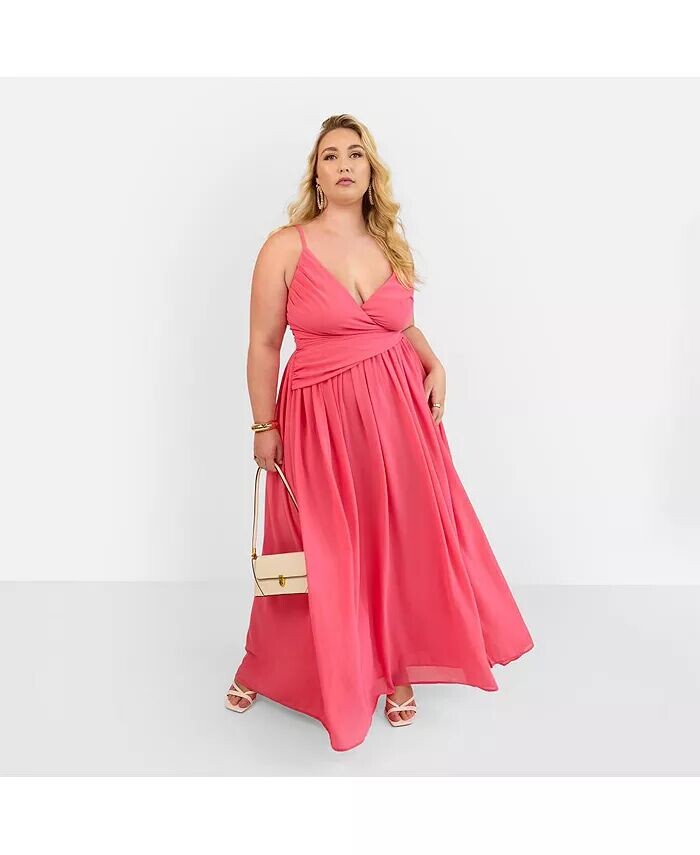 

Женское шифоновое платье макси с драпировкой Vittoria Rebdolls, розовый