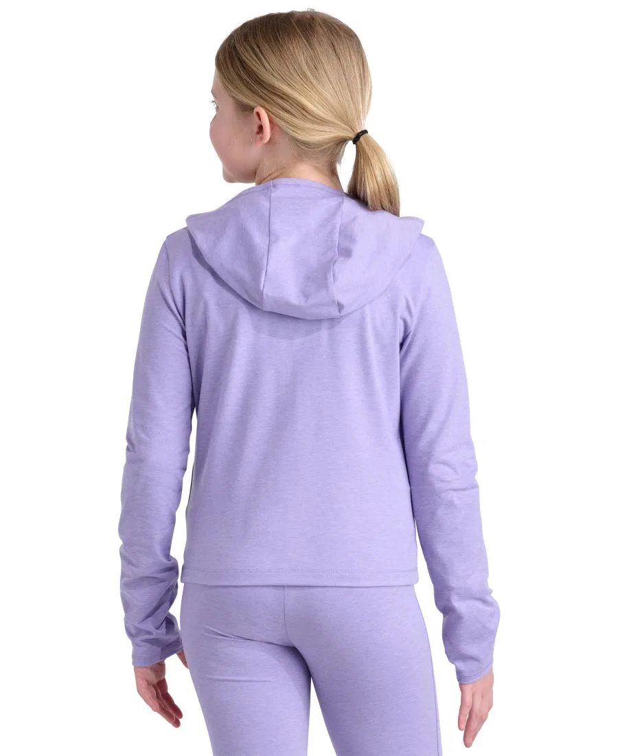 Детская куртка с капюшоном и длинным рукавом, slim fit adidas, Lilac Melange — фото 4