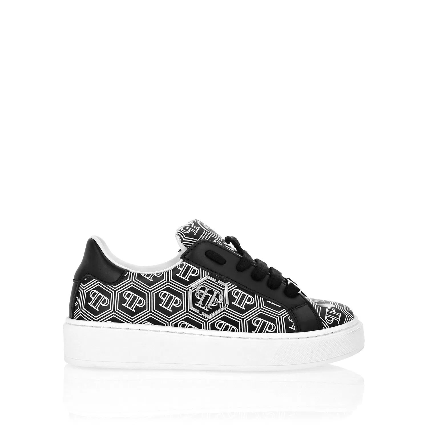 Детские кроссовки с низким верхом Philipp Plein, Black/White — фото 3