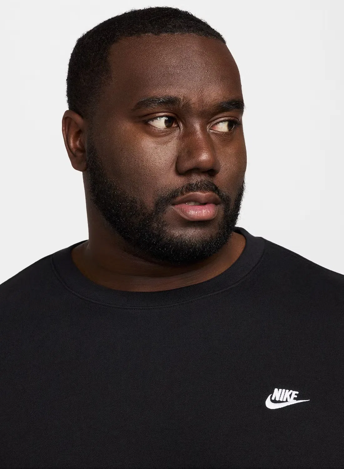 Свитшот с вышитым логотипом Club Nike, черный — фото 3