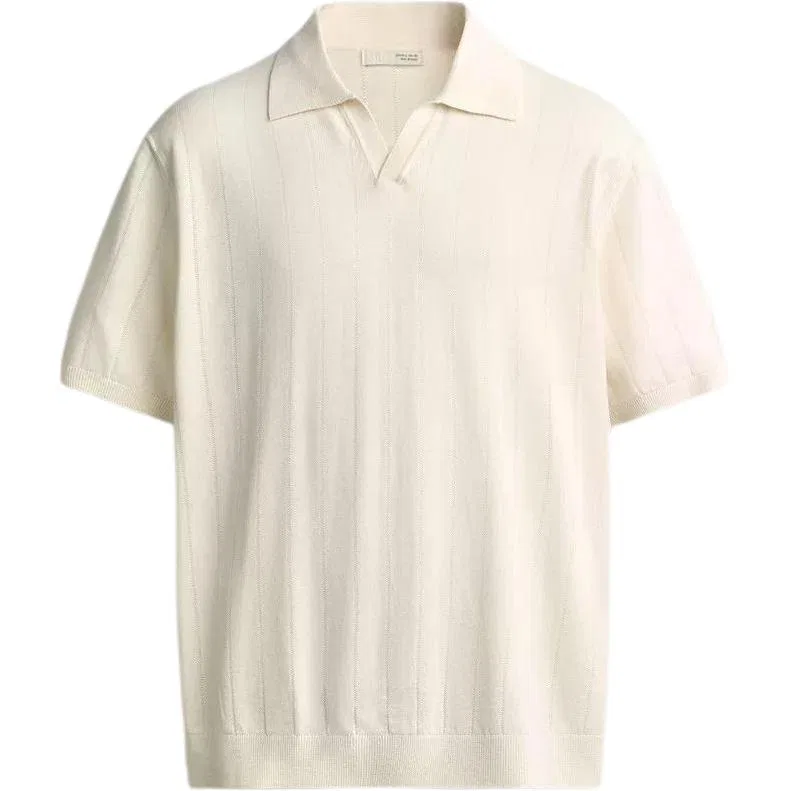 Мужское поло с воротником, прямого кроя, ZARA, Raw White