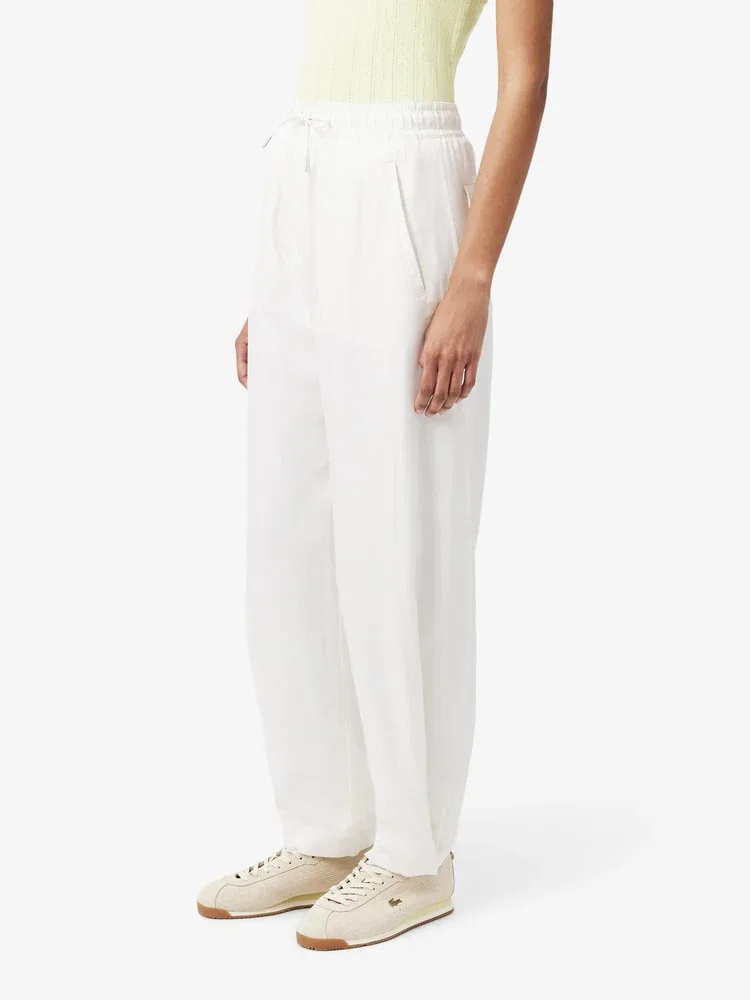 Брюки LACOSTE широкие из льна, White — фото 2
