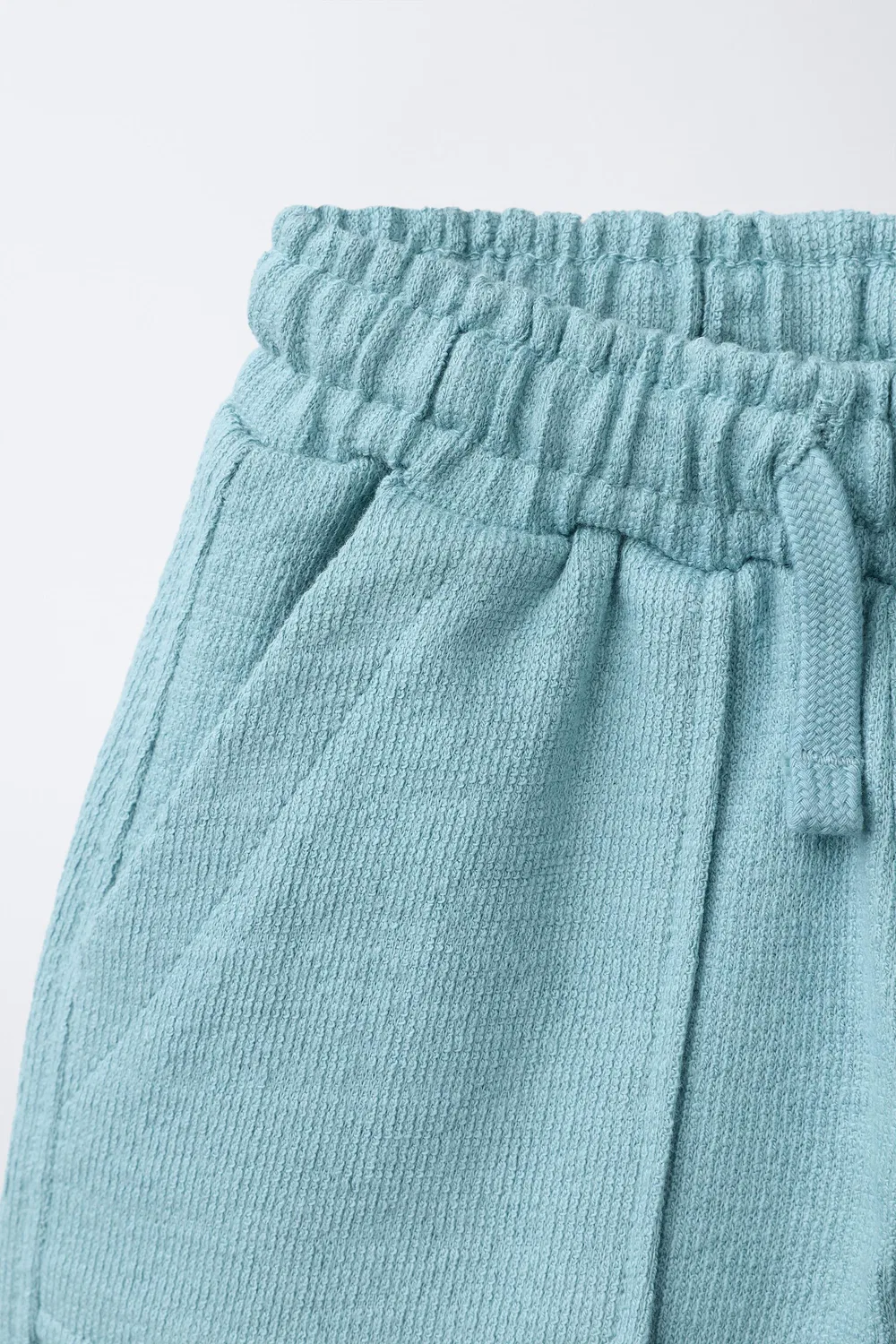Однотонные бермудские шорты из крепа ZARA, Light Blue — фото 3