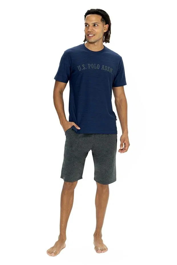 Мужской комплект футболки и шорт с коротким рукавом, с принтом U.S. Polo Assn., Navy Blue