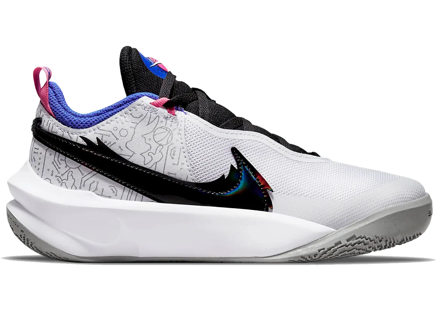 Детские кроссовки для мальчиков и девочек с кроссовками Nike Team Hustle D 10 SE Nike, White/Hyper Royal-Pink Blast-Black