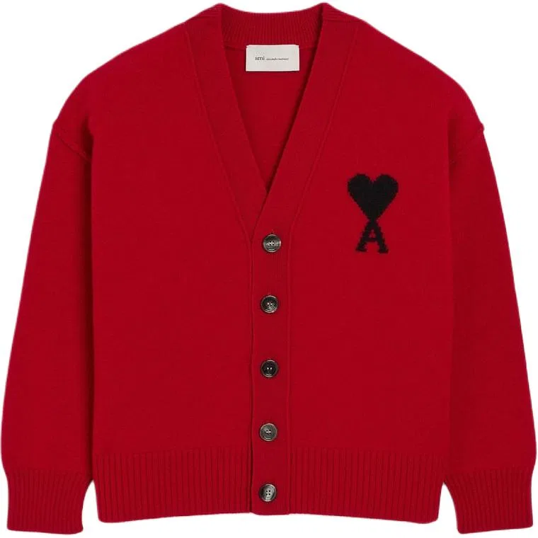 Детский свитер с V-образным вырезом Gemstone Red/Black AMIPARIS, Gemstone Red/Black