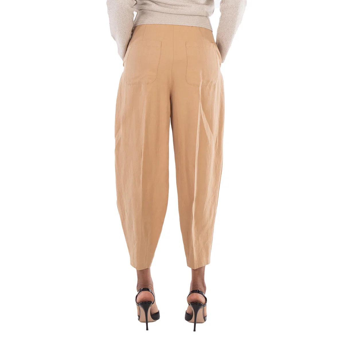 Брюки зауженные из шелкового твила Silk Blend Tapered Pants Polo Ralph Lauren, Medium Beige — фото 3