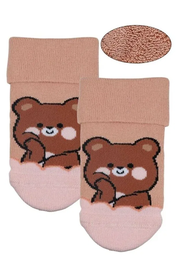 Детский набор носков с принтом Cute animals towel baby girl 3-piece socket assortment Bross, Asorti — фото 4